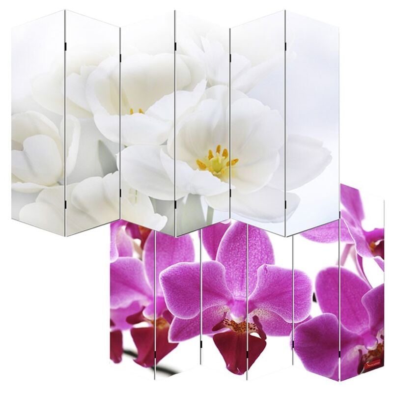 foto del prodotto d coshop26 paravento divisorio a 6 ante 180x240 cm motivo orchidea par04008