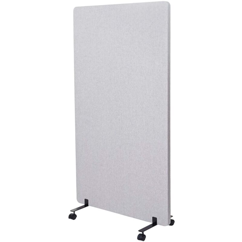 foto del prodotto d coshop26 parete divisoria acustica schermo da ufficio divisorio pannello espositivo a doppia parete tessuto grigio 147x80 cm 040006419