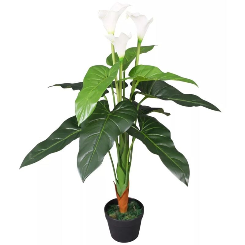 foto del prodotto d coshop26 pianta artificiale con vaso calle 85 cm bianco dec021926