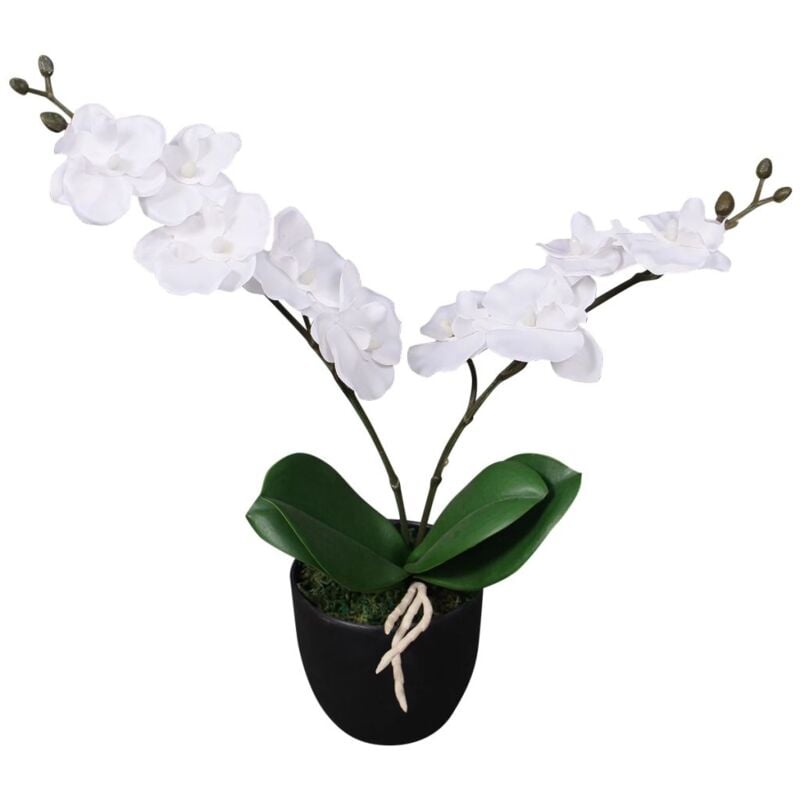 foto del prodotto d coshop26 pianta artificiale con vaso per orchidee 30 cm bianco dec021901