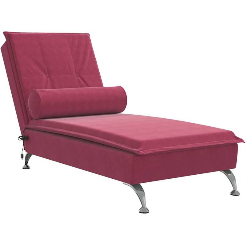 foto del prodotto d coshop26 poltrona chaise longue per massaggio interno con cuscino in velluto rosso bordeaux dec026160