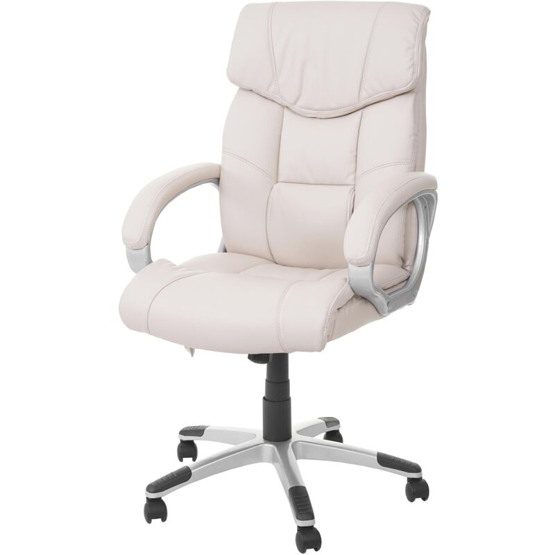 foto del prodotto d coshop26 poltrona da ufficio su ruote con funzione massaggio riscaldante girevole in sintetico crema 040001921