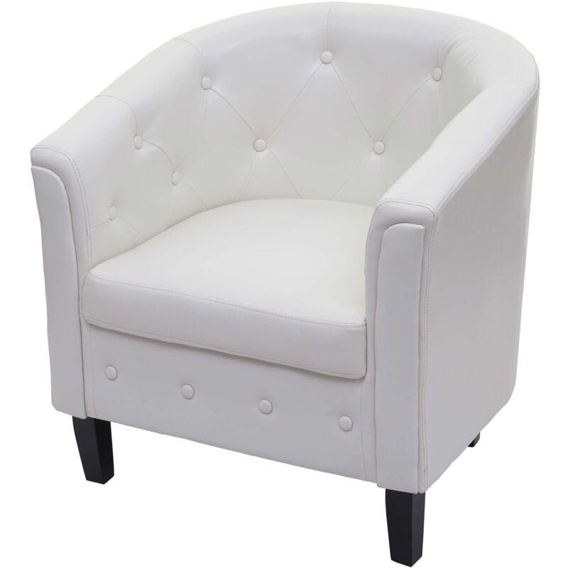 foto del prodotto d coshop26 poltrona lounge club in stile chesterfield in pvc bianco 040003155