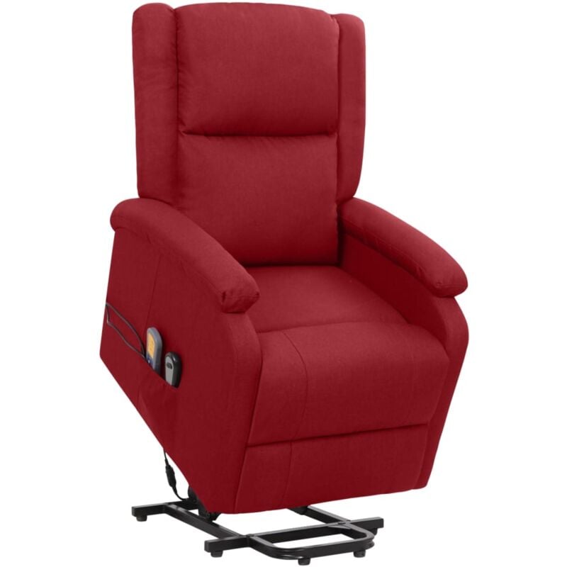 foto del prodotto d coshop26 poltrona relax con funzione reclinabile manuale in tessuto rosso bordeaux dec029265