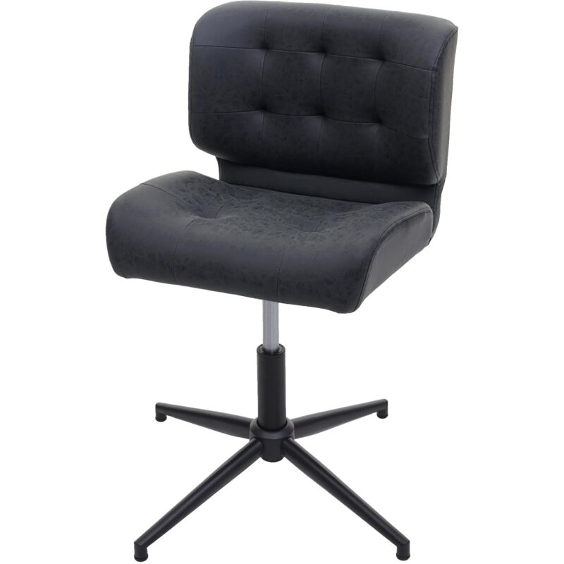 foto del prodotto d coshop26 poltroncina sedia da ufficio girevole altezza regolabile grigio scuro base in metallo nero sintetico 040001862