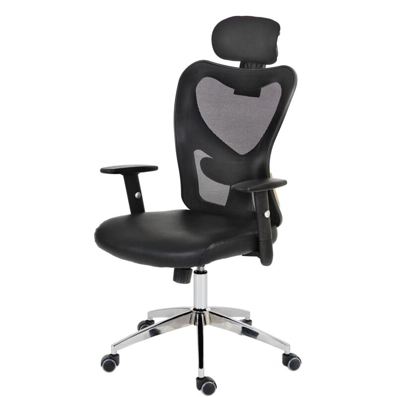 foto del prodotto d coshop26 poltroncina sedia da ufficio su ruote piroettanti poggiatesta regolabile sintetico grigio 040001902