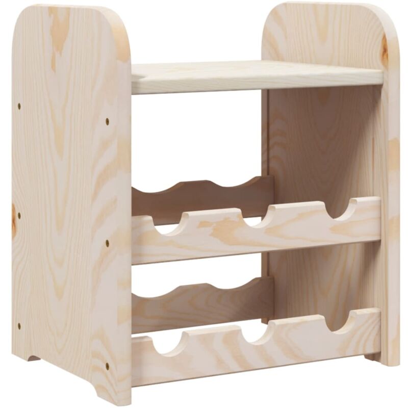 foto del prodotto d coshop26 portabottiglie scaffale per vino per un massimo di 6 bottiglie di vino 33 x 25 x 37 cm legno massello di pino marrone dec024363