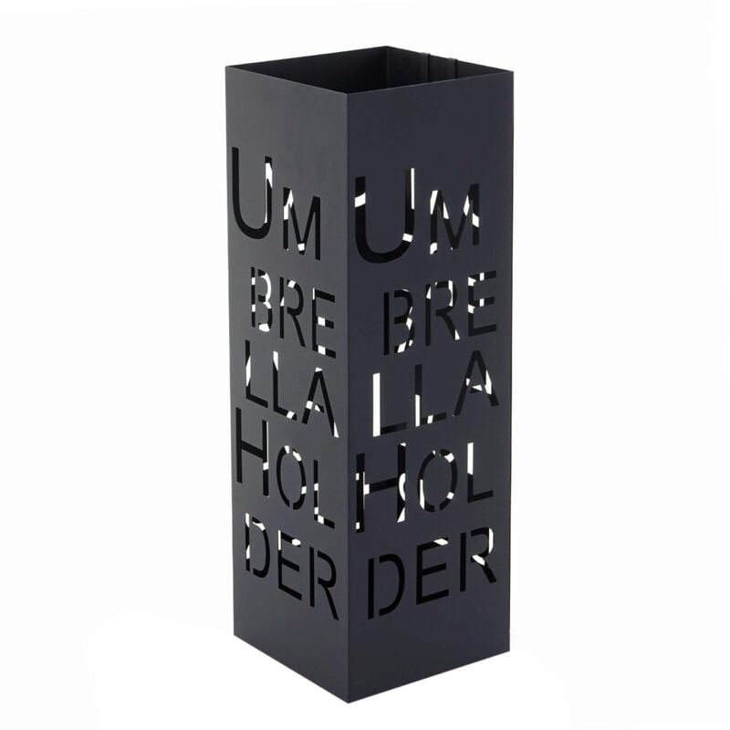foto del prodotto d coshop26 portaombrelli quadrato modello portaombrelli 55cm in metallo nero con ganci 040004943