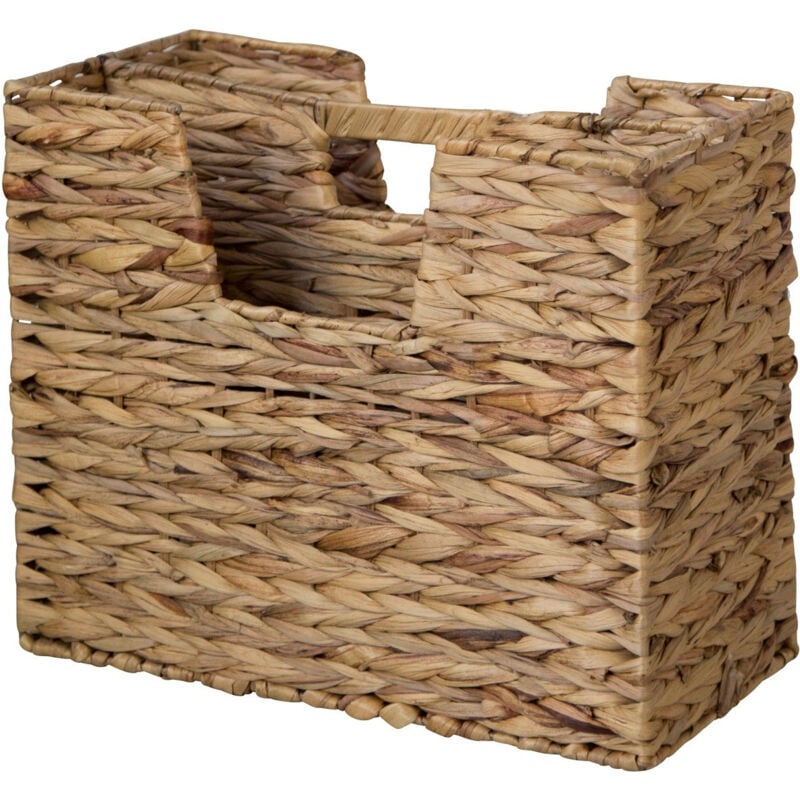 foto del prodotto d coshop26 portariviste in giacinto d acqua intrecciato 2 scomparti 40x34x20 cm div06013