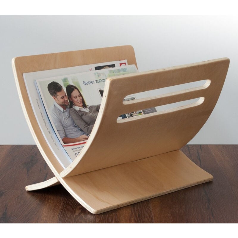 foto del prodotto d coshop26 - portariviste in legno per riporre riviste naturali 30x29x36 cm div06003