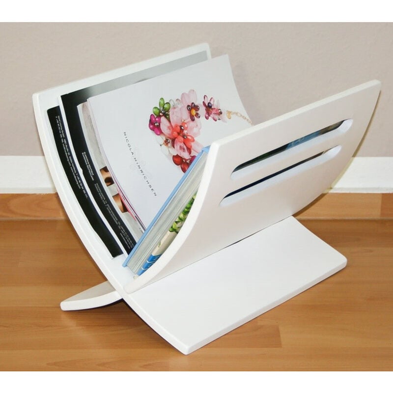 foto del prodotto d coshop26 portariviste in legno portariviste bianco 30x29x36 cm div06001