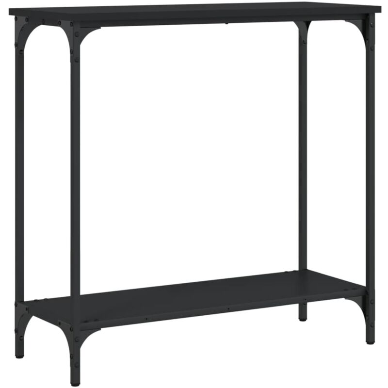 foto del prodotto décoshop26 - pratico tavolino consolle per un ingresso organizzato 75 x 30,5 x 75 cm derivati del legno e metallo nero dec032150