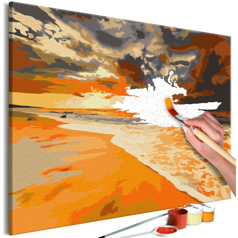 foto del prodotto d coshop26 quadro fai da te con i numeri modello golden beach 60x40 cm tpn110135