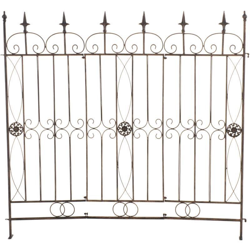 foto del prodotto d coshop26 recinzione per confine giardino 115x125 cm in metallo bronzo 100002950