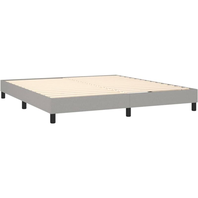 foto del prodotto d coshop26 rete a doghe su gambe giroletto 180x200 cm tessuto grigio chiaro tdl0207182