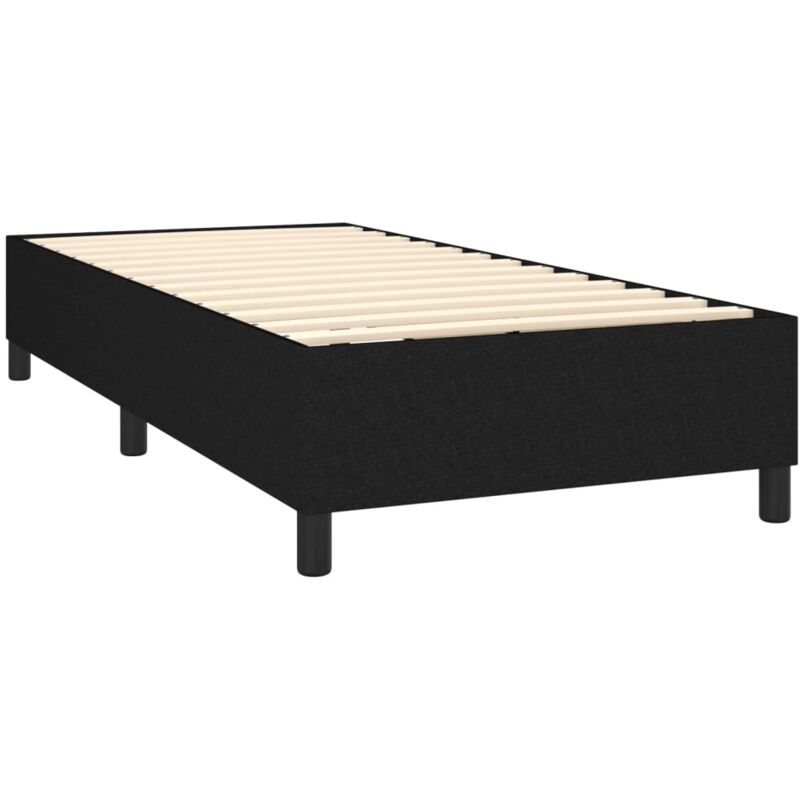 foto del prodotto d coshop26 rete a doghe su gambe giroletto 90x190 cm tessuto nero tdl0206975