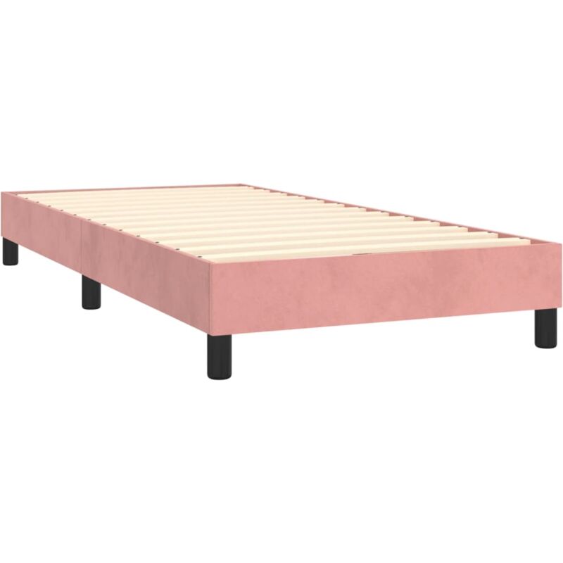 foto del prodotto d coshop26 rete a doghe su gambe giroletto 90x190 cm tessuto velluto rosa tdl0206949