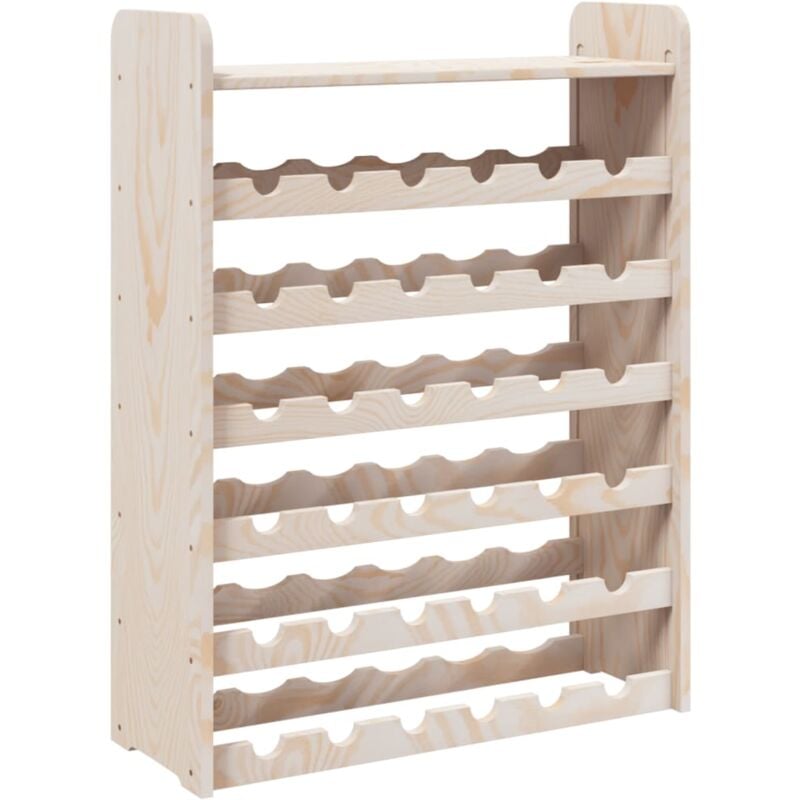 foto del prodotto d coshop26 ripiano portabottiglie per un massimo di 36 bottiglie di vino e pannello superiore 67,5 x 25 x 87 cm legno di pino marrone dec024367