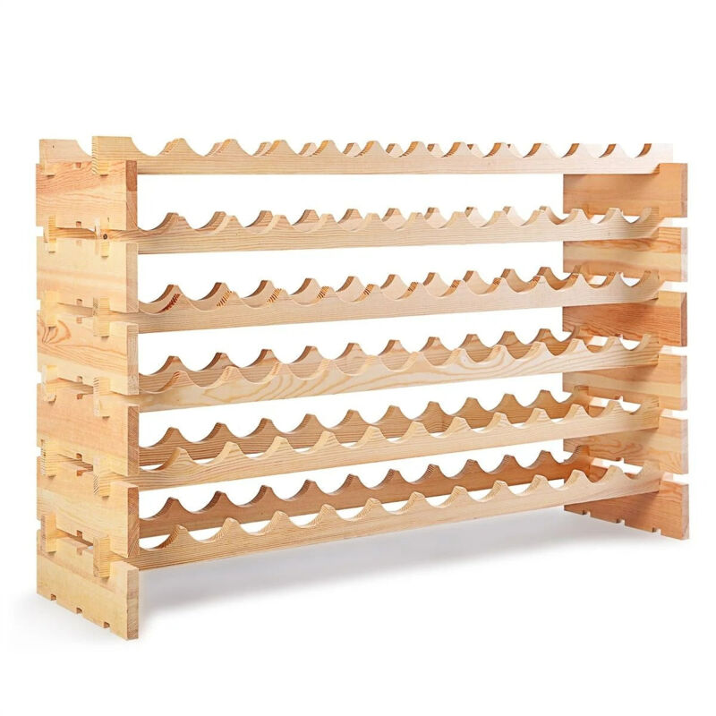foto del prodotto d coshop26 scaffale vino per 72 bottiglie in robusto legno di pino modulare 119x29x71 cm 200001410
