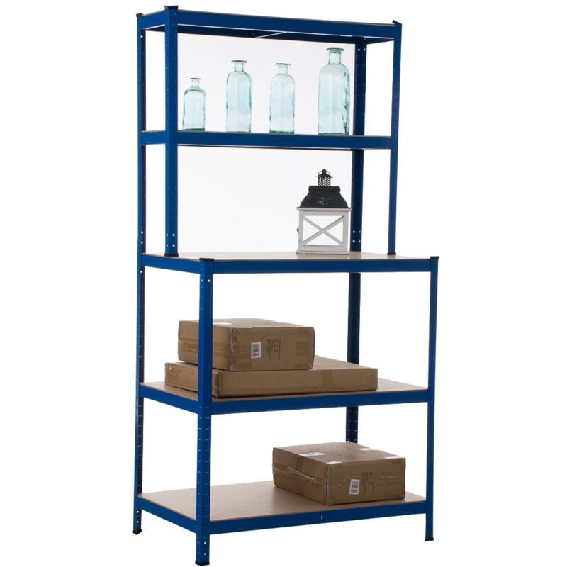 foto del prodotto d coshop26 scaffale zincato predisposto per carichi metalli pesanti 5 livelli blu eta10035
