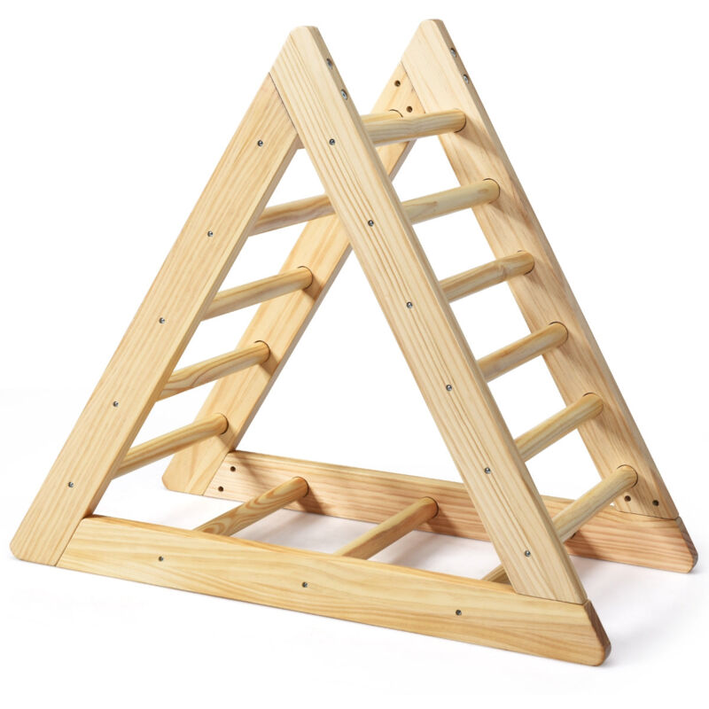 foto del prodotto d coshop26 scaletta triangolare da salita in legno di pino per bambini dai 3 anni 200001399