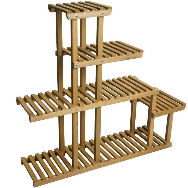 foto del prodotto d coshop26 scalinata portapiante portafiori 5 ripiani 95 x 105 x 25 cm da esterno in legno di abete marrone 040008697