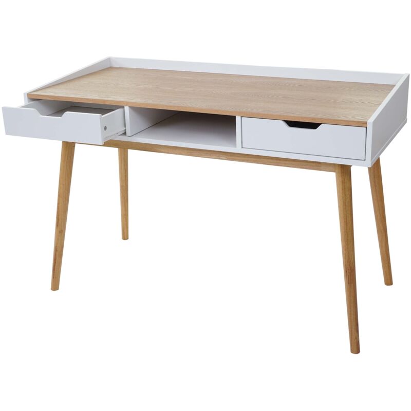 foto del prodotto d coshop26 scrivania con cassetti portaoggetti vano portaoggetti 120x55 cm mdf aspetto frassino 040001403