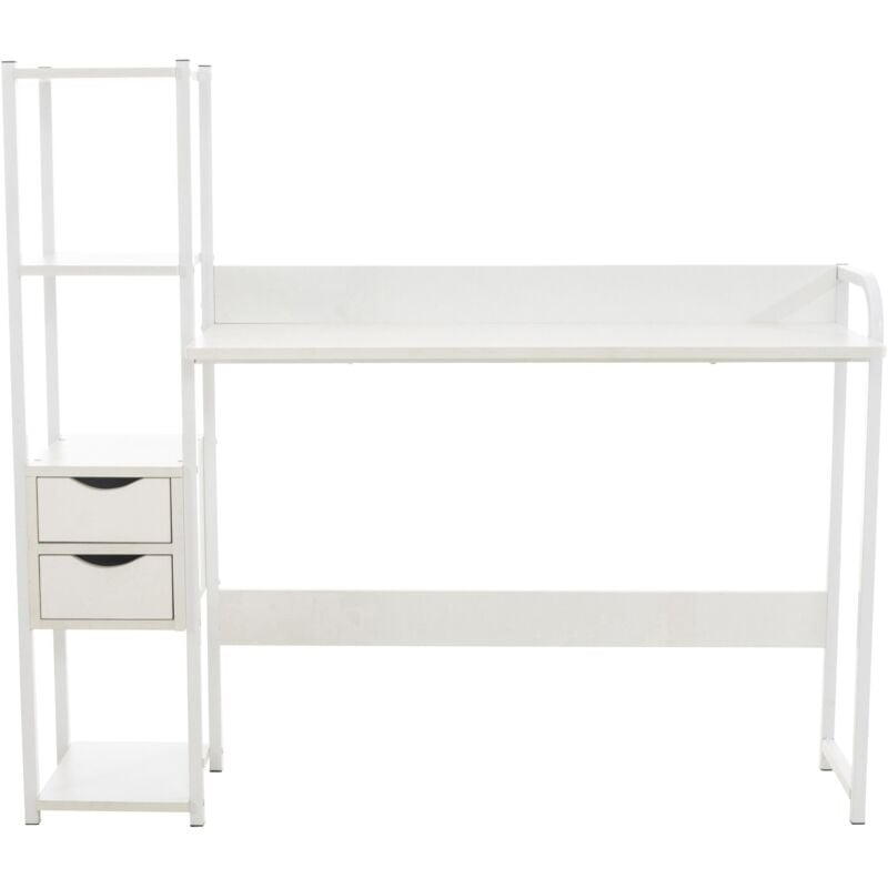 foto del prodotto d coshop26 scrivania in stile industriale con ripiano e spazio di archiviazione tavolo per computer in mdf bianco bur10507