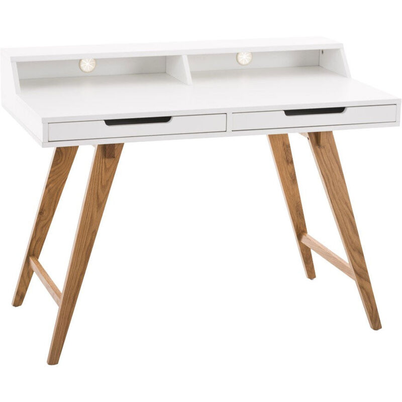 foto del prodotto d coshop26 - scrivania in stile scandinavo con cassetti e ripiano lungo 110 cm bur10198