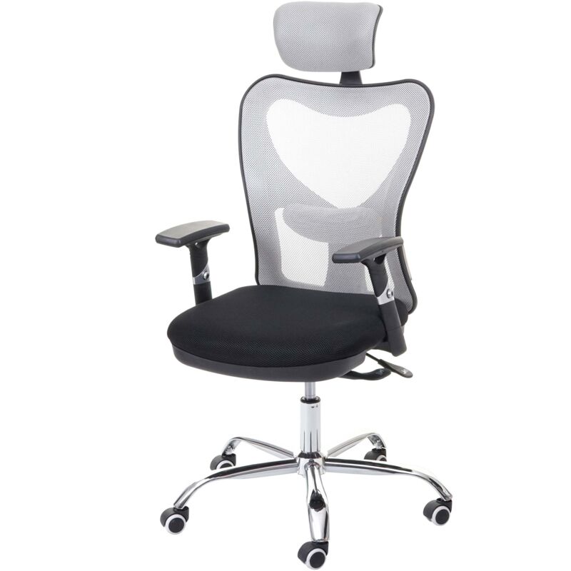 foto del prodotto d coshop26 sedia da ufficio ergonomica girevole funzione basculante portata 150 kg tessuto a rete nero grigio 040001827
