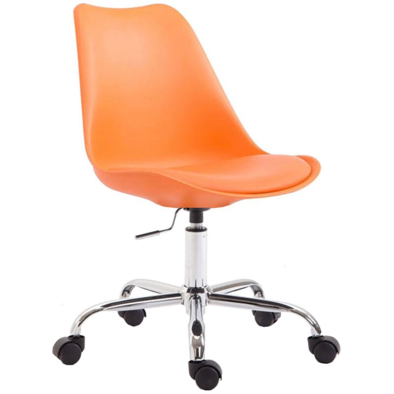 foto del prodotto d coshop26 sedia da ufficio sgabello con rotelle regolabile in altezza arancione tabo10023