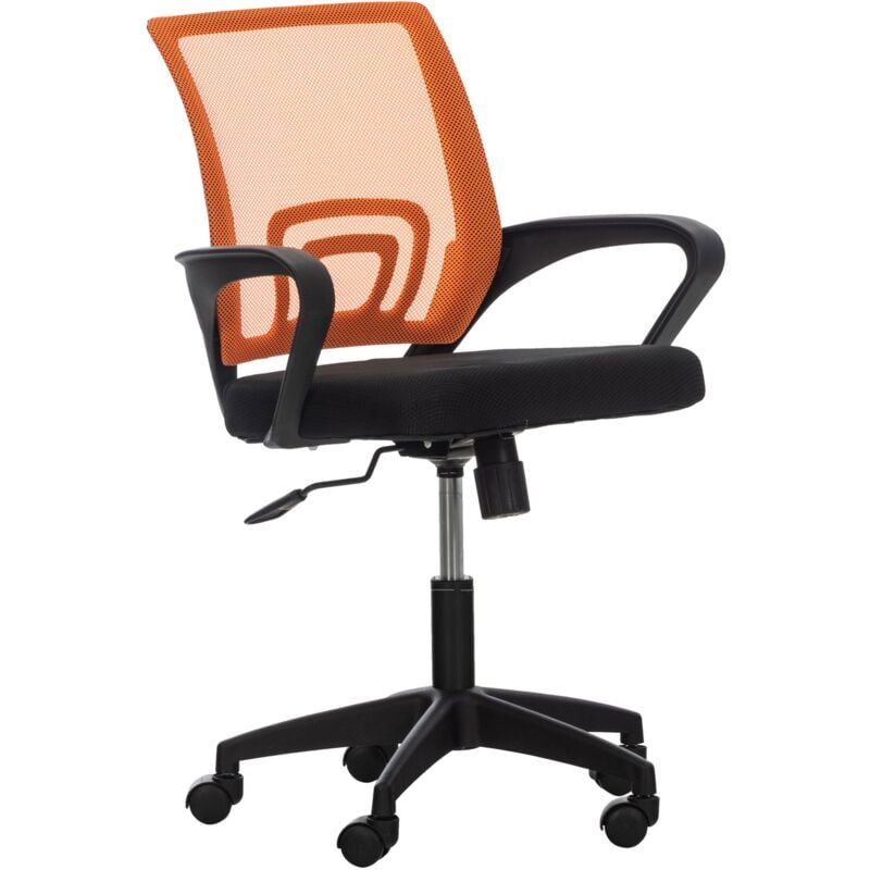 foto del prodotto d coshop26 sedia da ufficio su ruote con braccioli regolabili in altezza in microfibra arancione 100002360