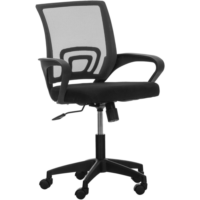 foto del prodotto d coshop26 sedia da ufficio su ruote con braccioli regolabili in altezza in microfibra nera 100002362