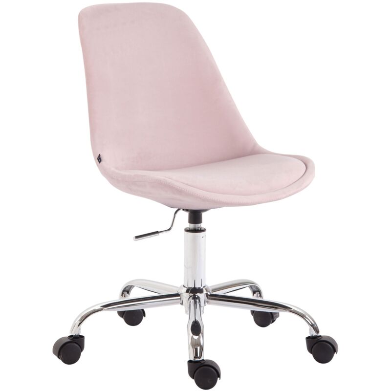 foto del prodotto d coshop26 sedia da ufficio su ruote in tessuto di velluto rosa bur10353