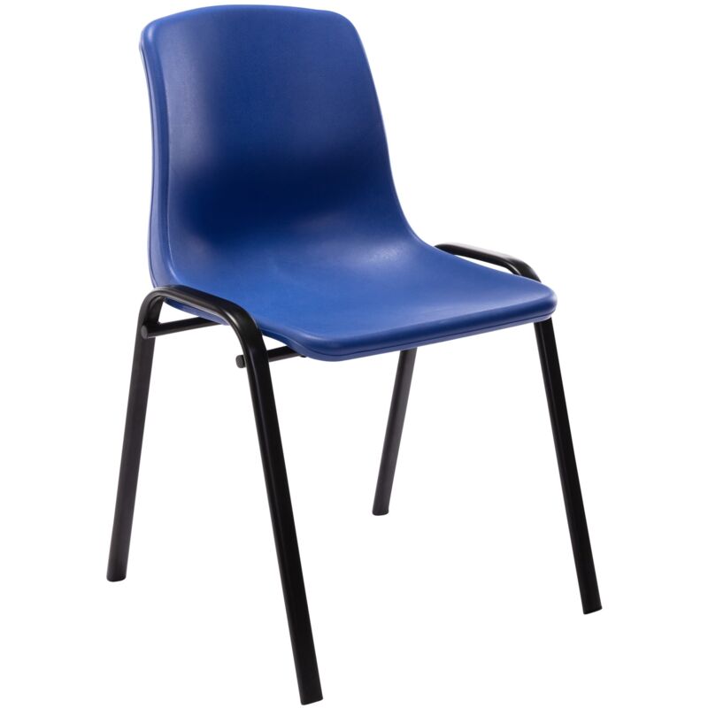 foto del prodotto d coshop26 sedia visitatore impilabile sala attesa in plastica blu e metallo 100003731