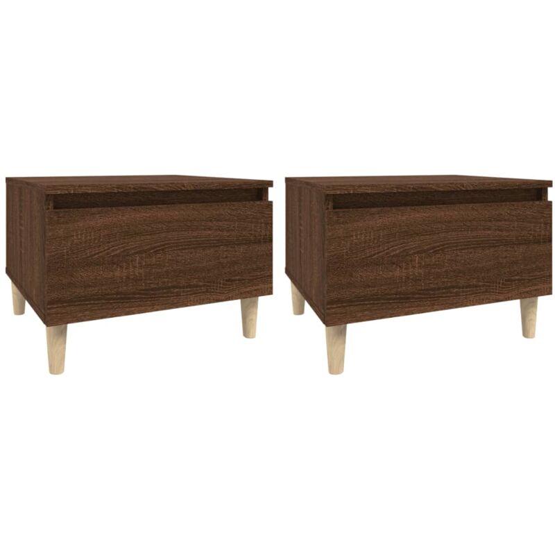 foto del prodotto d coshop26 set di 2 comodini con cassetto 50 x 46 x 35 cm in mdf marrone dec032626