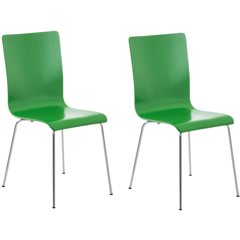foto del prodotto d coshop26 set di 2 sedie da cucina in legno verde e metallo cds10063