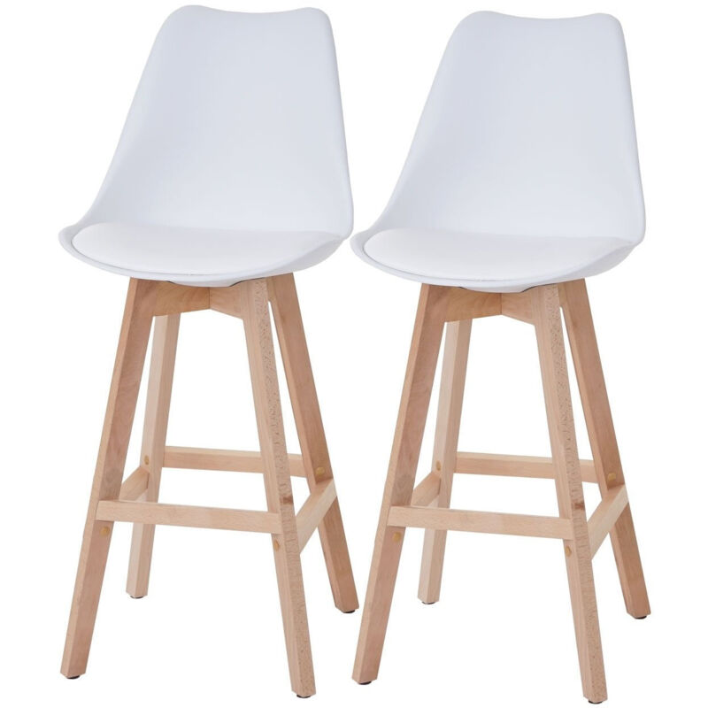 foto del prodotto d coshop26 set di 2 sgabelli da bar bianchi in stile scandinavo tdb04019