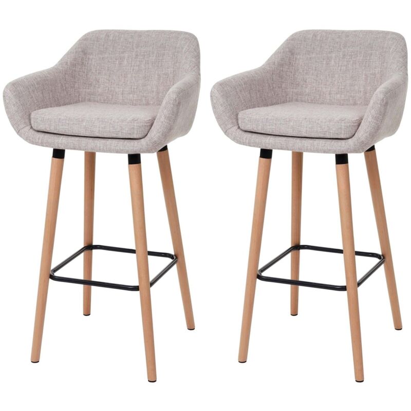 foto del prodotto d coshop26 set di 2 sgabelli da bar con poggiapiedi in tessuto in stile scandinavo tdb04029