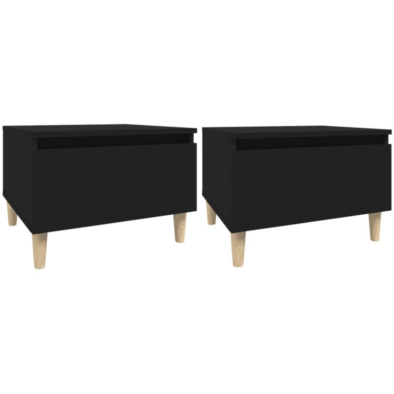 foto del prodotto d coshop26 set di 2 tavolini con comodini a cassetti 50 x 46 x 35 cm in multistrato nero dec032644