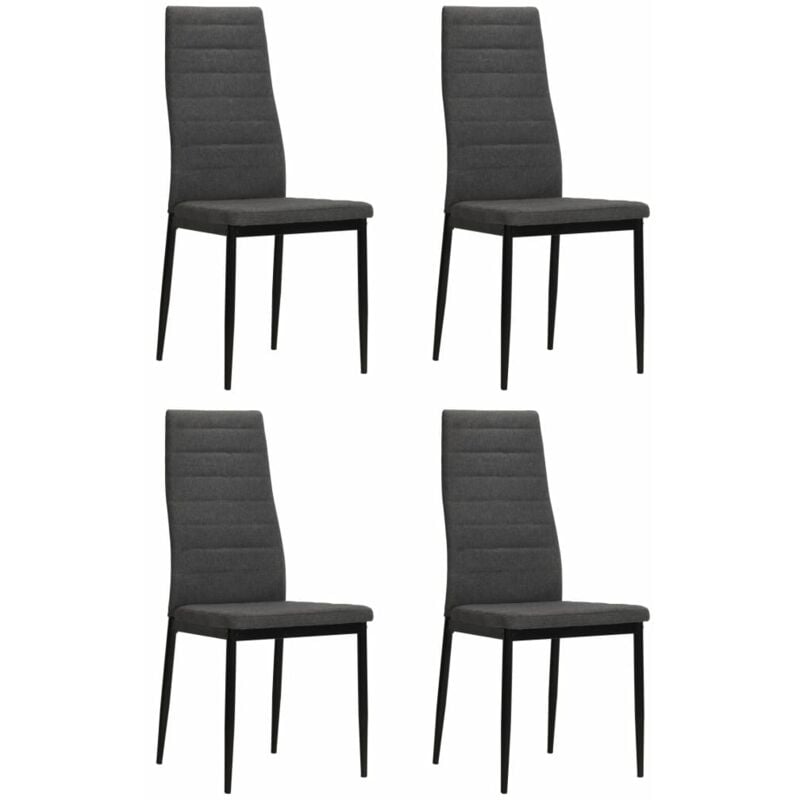 foto del prodotto d coshop26 - set di 4 sedie cucina sala da pranzo struttura in metallo e tessuto grigio scuro cds021547