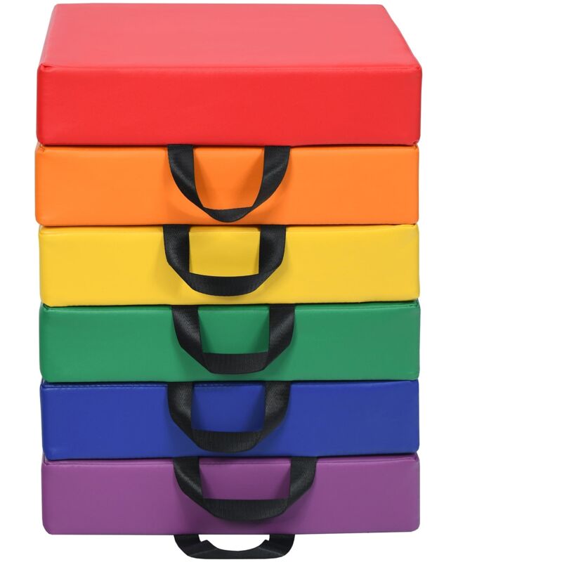 foto del prodotto d coshop26 set di 6 cuscini per sedia per bambini con maniglie cuscini per seduta quadrati 38 x 38 cm multicolore 200000753