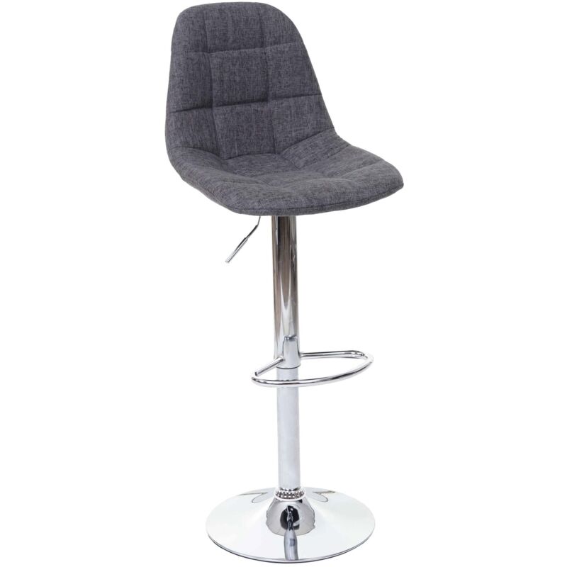 foto del prodotto d coshop26 sgabello da bar bancone in tessuto grigio gambe in acciaio cromato 040005240