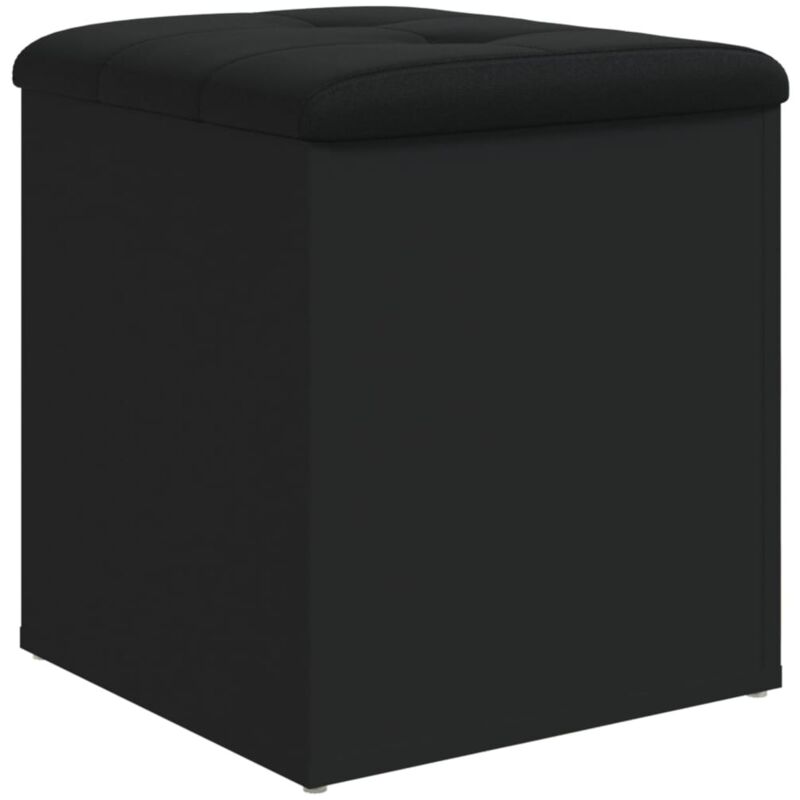 foto del prodotto d coshop26 sgabello pouf contenitore panca 42 x 42 x 45 cm in derivati del legno nero e pvc dec024775