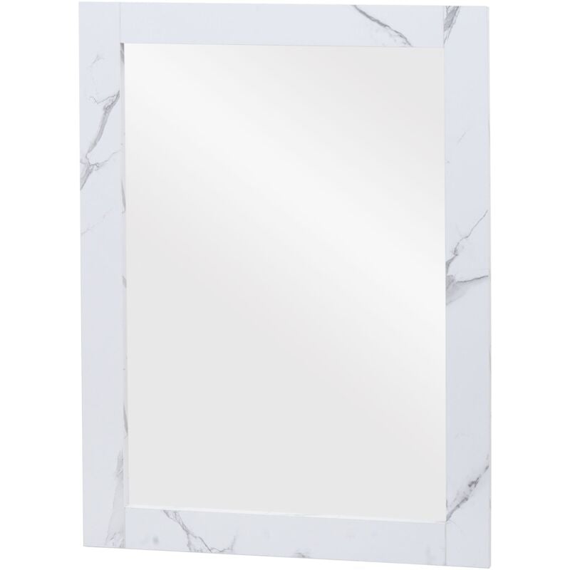 foto del prodotto d coshop26 - specchio da parete per bagno 72 x 52 cm mdf aspetto marmo bianco 040007885
