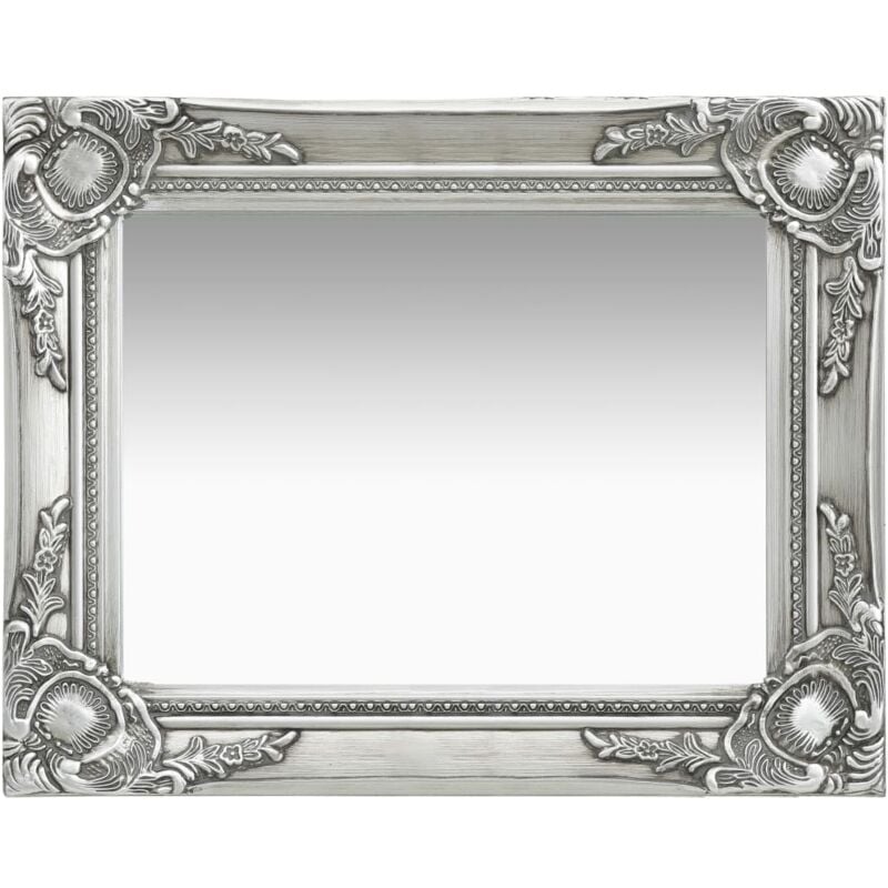 foto del prodotto d coshop26 specchio da parete rettangolare in stile barocco 50x40 cm argento dec022852