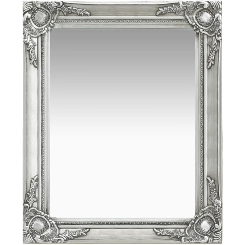 foto del prodotto d coshop26 specchio da parete rettangolare in stile barocco 50x60 cm argento dec022860