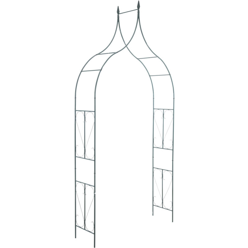 foto del prodotto d coshop26 supporto per arco di rose per piante rampicanti decorazione da giardino 215x37 cm in metallo verde 100003860