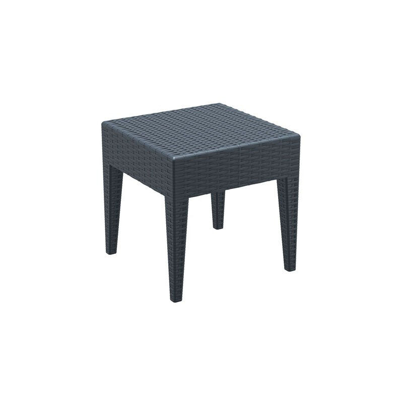 foto del prodotto d coshop26 tavolino da giardino quadrato impermeabile in plastica grigio scuro 45x45x45 cm mdj10026