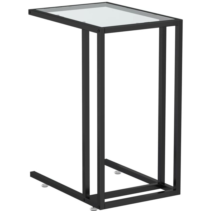 foto del prodotto d coshop26 tavolino porta computer fine divano 50 x 35 x 65 cm vetro temperato trasparente e ferro dec032512